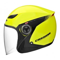 přilba otevřená s plexi Reflex, CASSIDA, XL, čeno/žluto/šedá