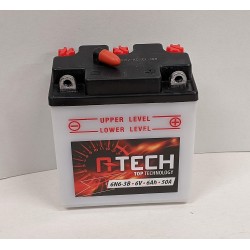 motobaterie 6V-6Ah 50A, konvenční vč. bal. elektrolytu