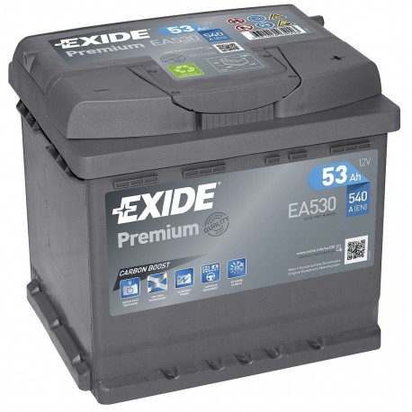 autobaterie 12V / 53Ah, EXIDE Premium, EA530