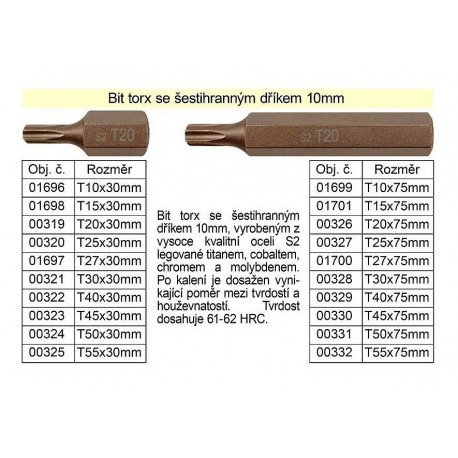 bit T-profil T20 x 75 mm