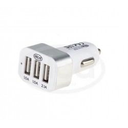 Zástrčka s 3x USB výstupem 1,0A 1,0A 2,1A, 12/24V