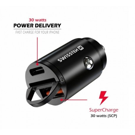 zástrčka USB-A SCH 3.0 30W, USB-C Power Delivery
