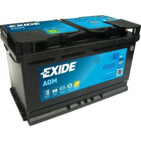 autobaterie 12V / 82 Ah , EXIDE EK820 AGM, EN 800A