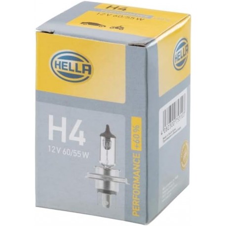 žárovka 12V / H4 60-55W +60% HELLA Performance